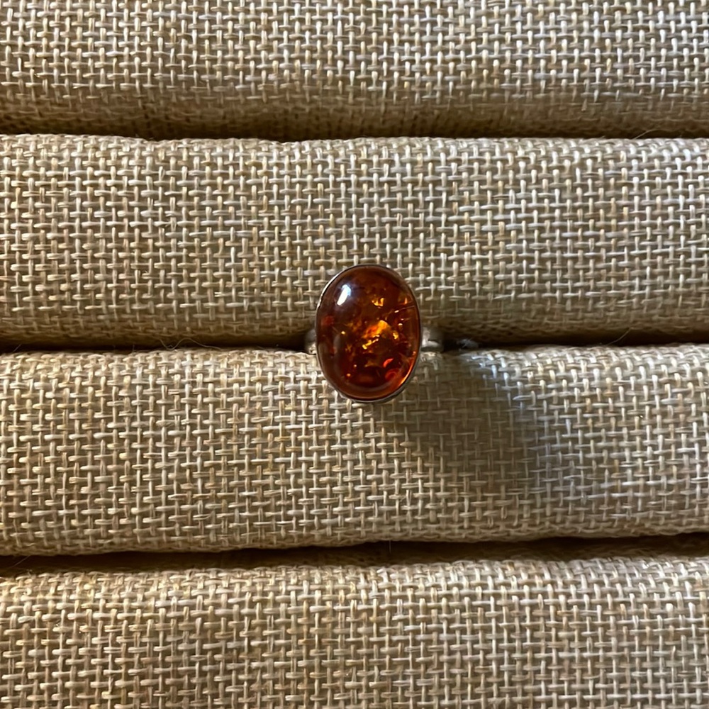Sterling Amber ring